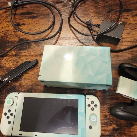 Nintendo Other - Nintendo Switch Console - Customized Geometric Green Joy-Con & Dock